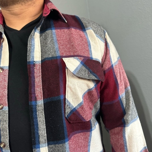 Jonathan David Men Wool blend Long Sleeves Button-down Plaid Flannel Shirt Sz L - Picture 3 of 17